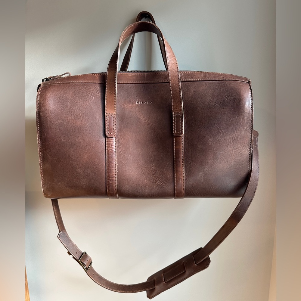 Nisolo Leon Weekender Duffle Bag - Men’s 100% Veg Tanned Leather